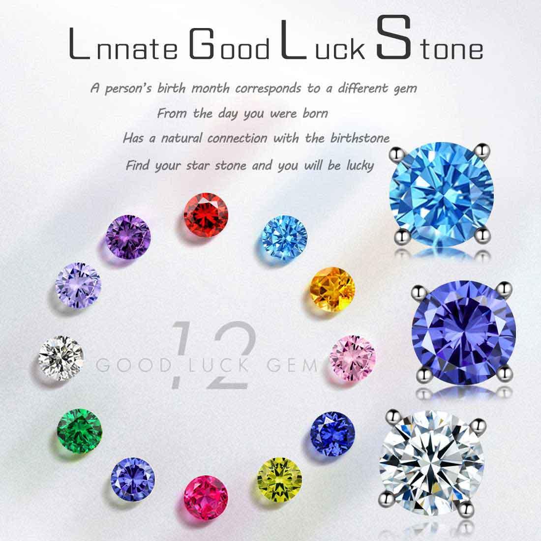 Tokyo Mart Round Birthstone June Alexandrite Earrings Stud Women Girls Jewelry Birthday Gift Sterling Silver