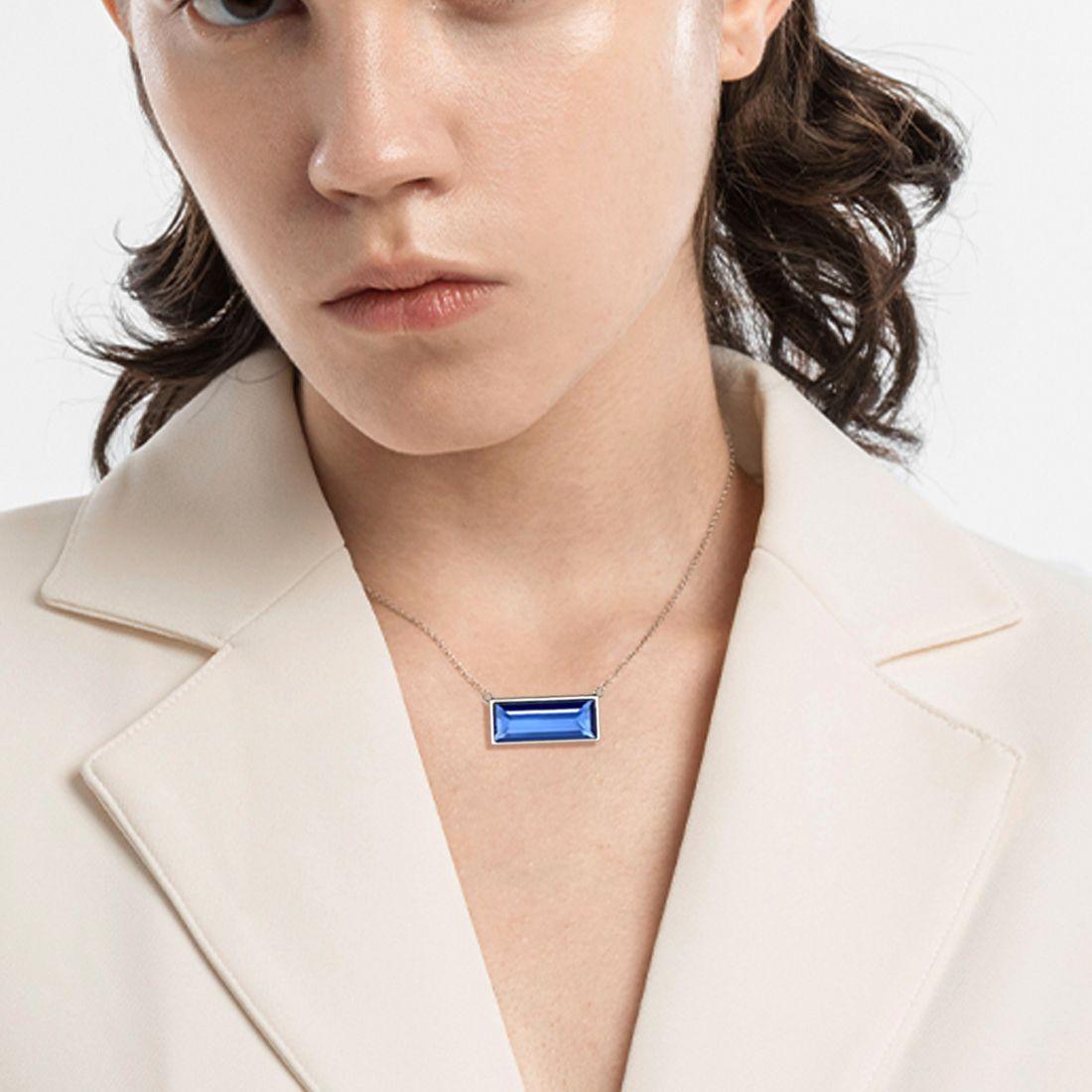 Tokyo Mart Bar Birthstone December Tanzanite Necklace Women Girl Jewelry Birthday Gift Sterling Silver