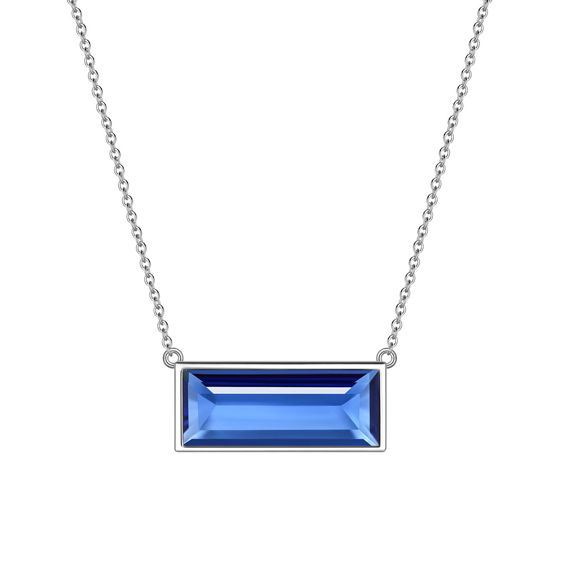 Tokyo Mart Bar Birthstone December Tanzanite Necklace Women Girl Jewelry Birthday Gift Sterling Silver