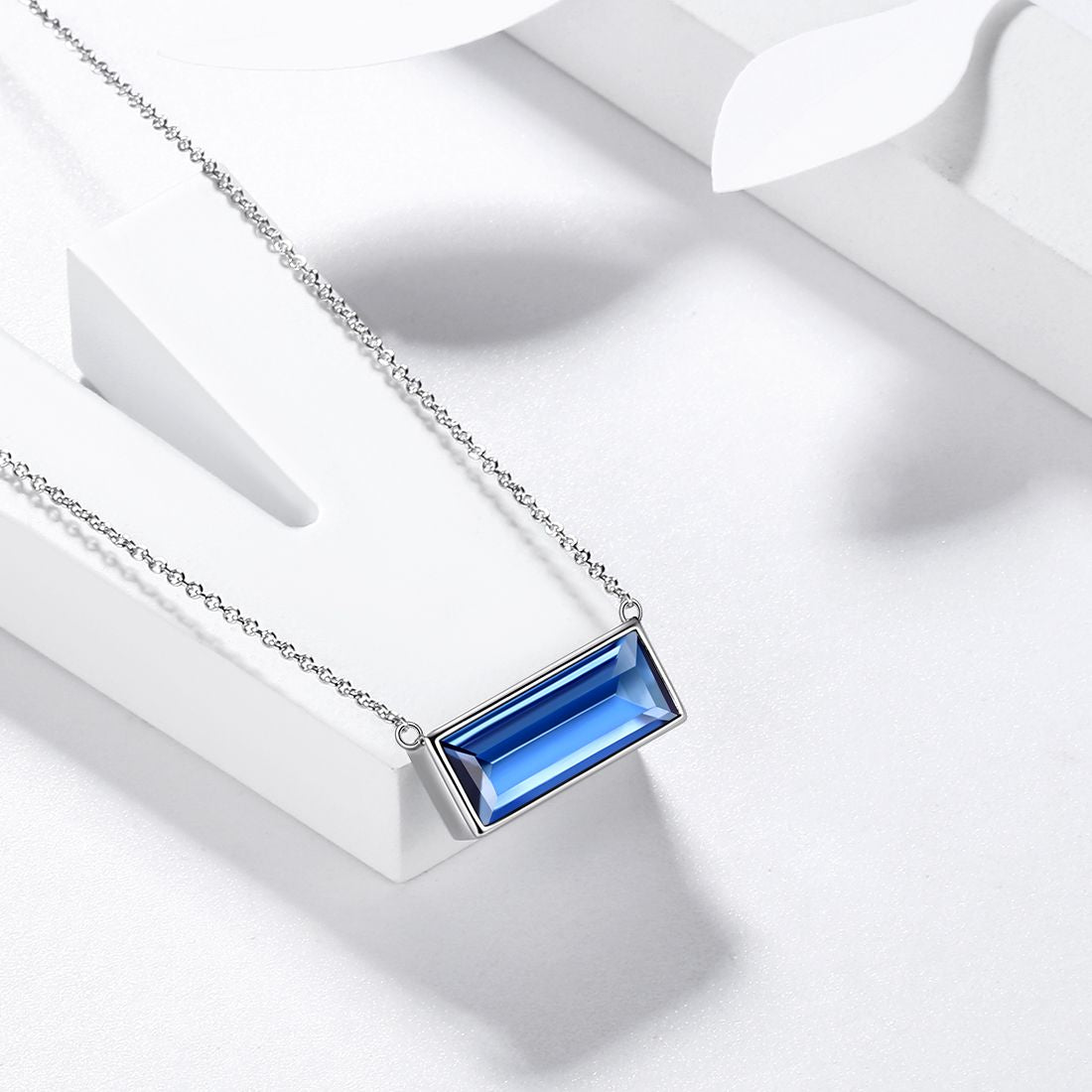 Tokyo Mart Bar Birthstone December Tanzanite Necklace Women Girl Jewelry Birthday Gift Sterling Silver