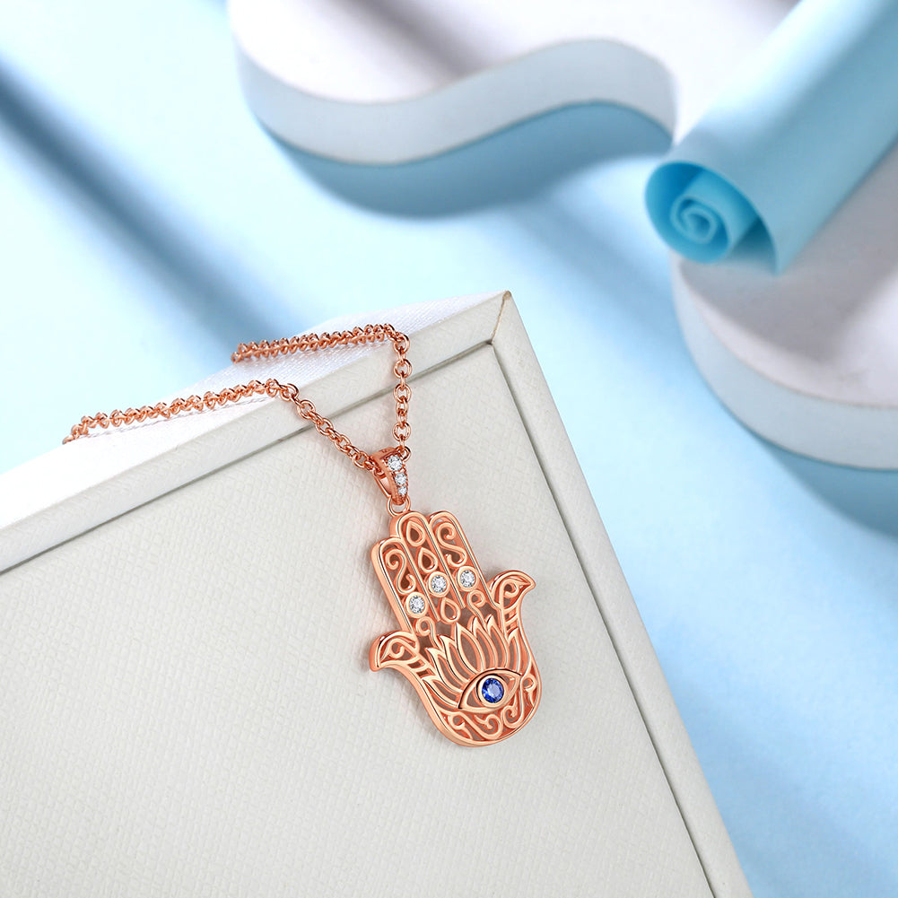 Tokyo Mart Women Evil Eye Necklace Men Amulet Jewelry Gifts Lotus Fatima Hamsa Hand Pendant