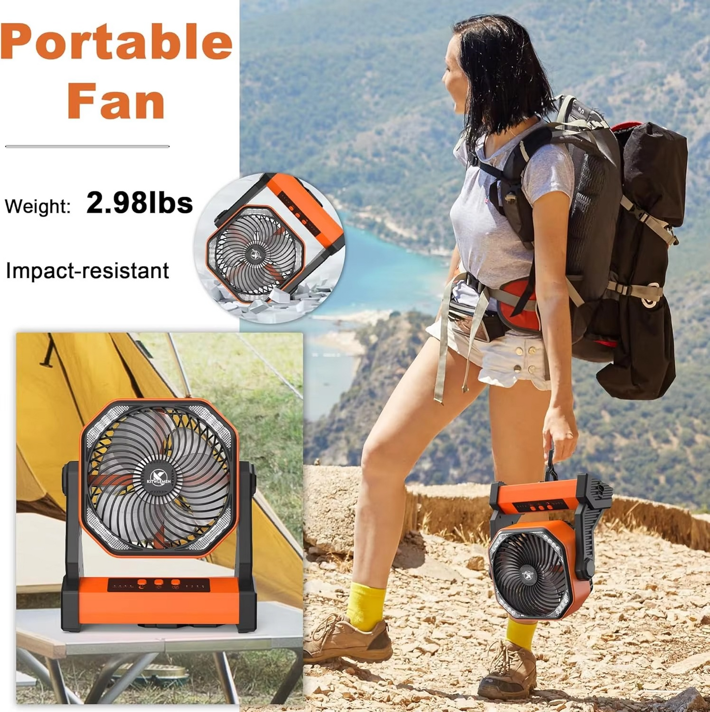 Tokyo Mart Rechargeable Portable Fan