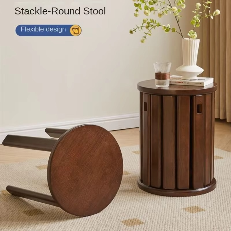 Tokyo Mart Round Wooden Chairs