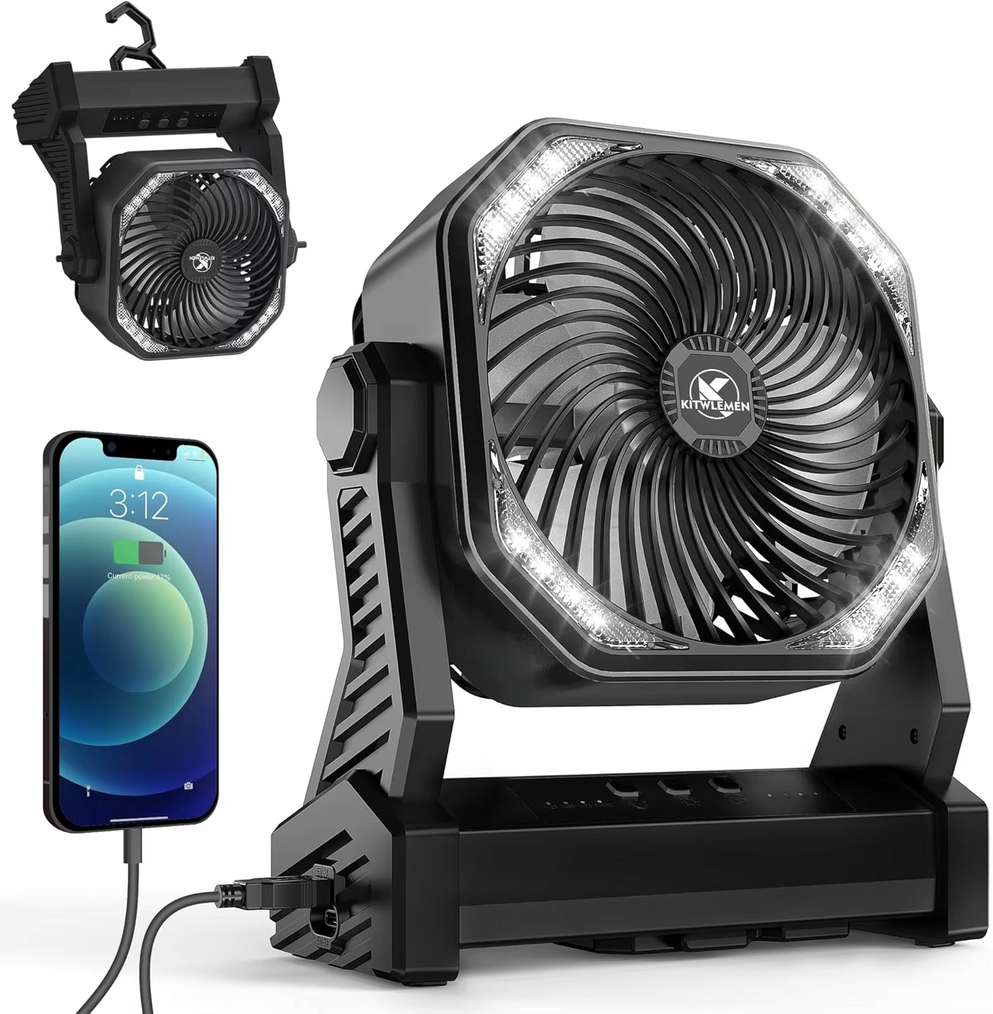 Tokyo Mart Rechargeable Portable Fan
