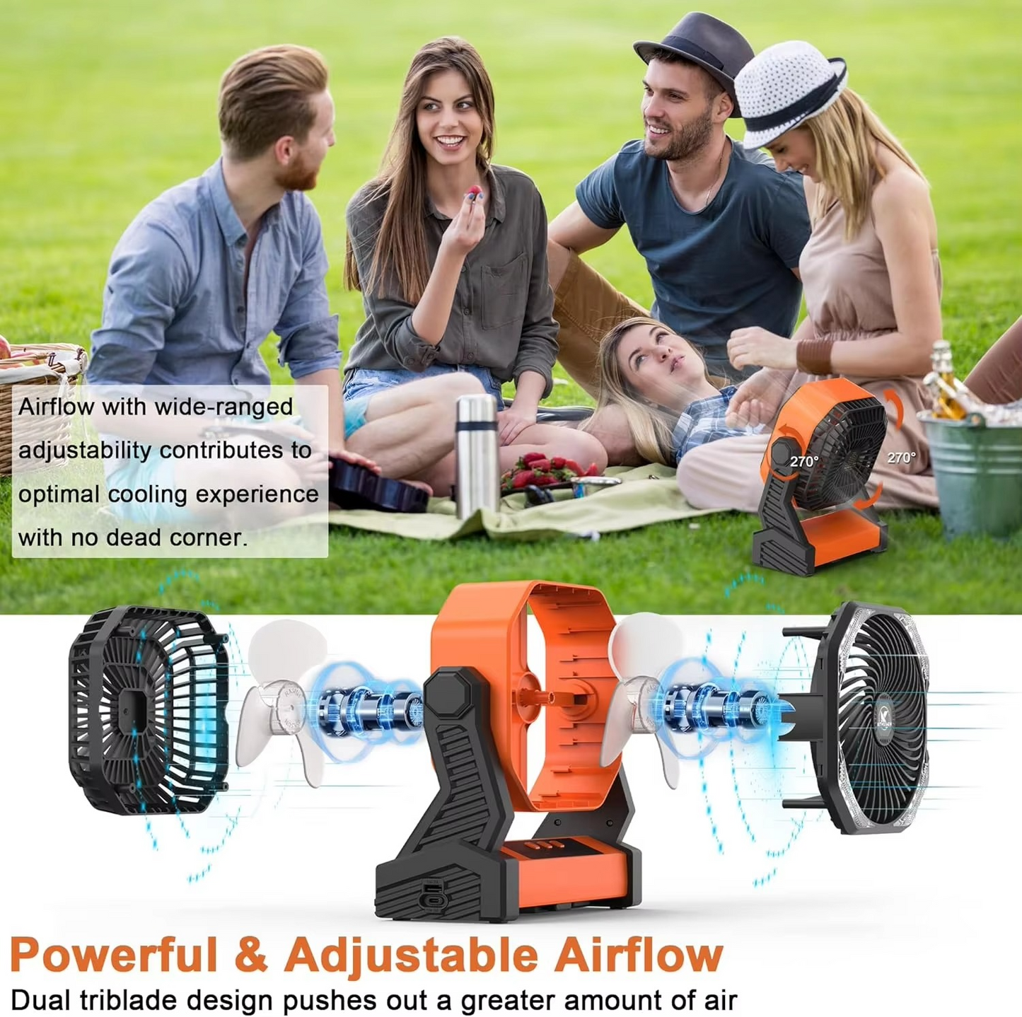 Tokyo Mart Rechargeable Portable Fan