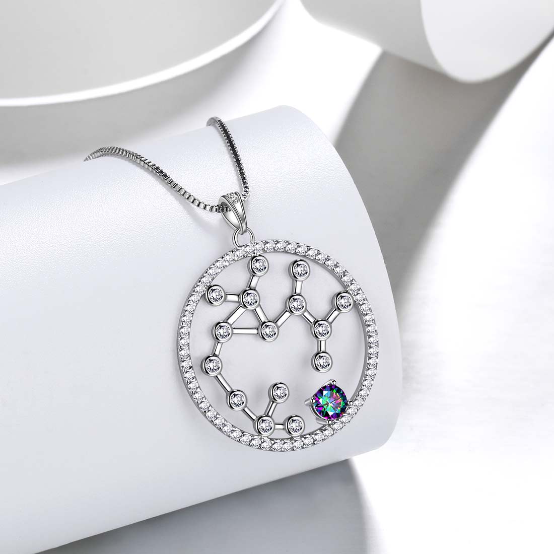 Tokyo Mart Sagittarius Zodiac Necklace Pendant Women Girls Jewelry Birthday Gift Mystic Topaz 925 Silver