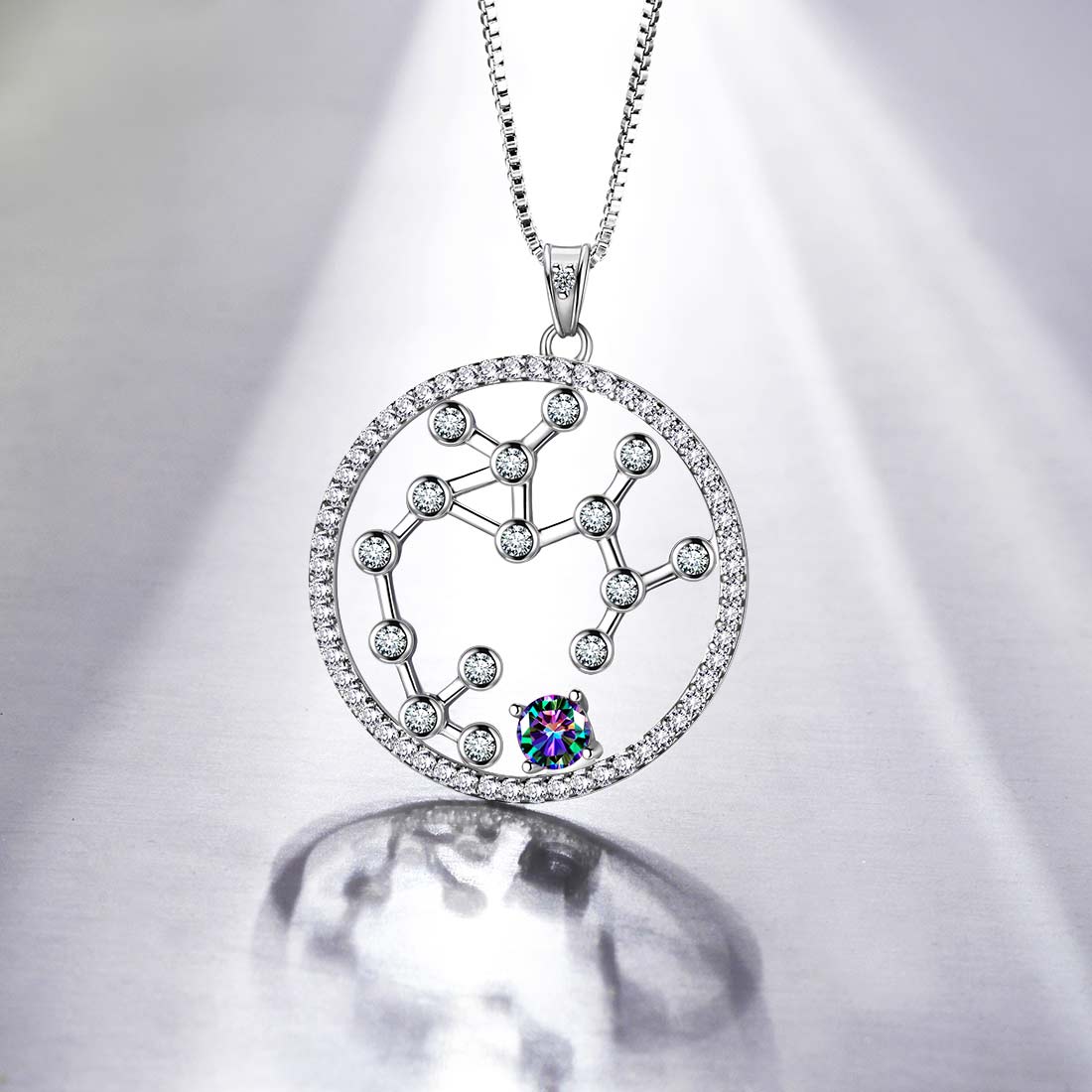 Tokyo Mart Sagittarius Zodiac Necklace Pendant Women Girls Jewelry Birthday Gift Mystic Topaz 925 Silver