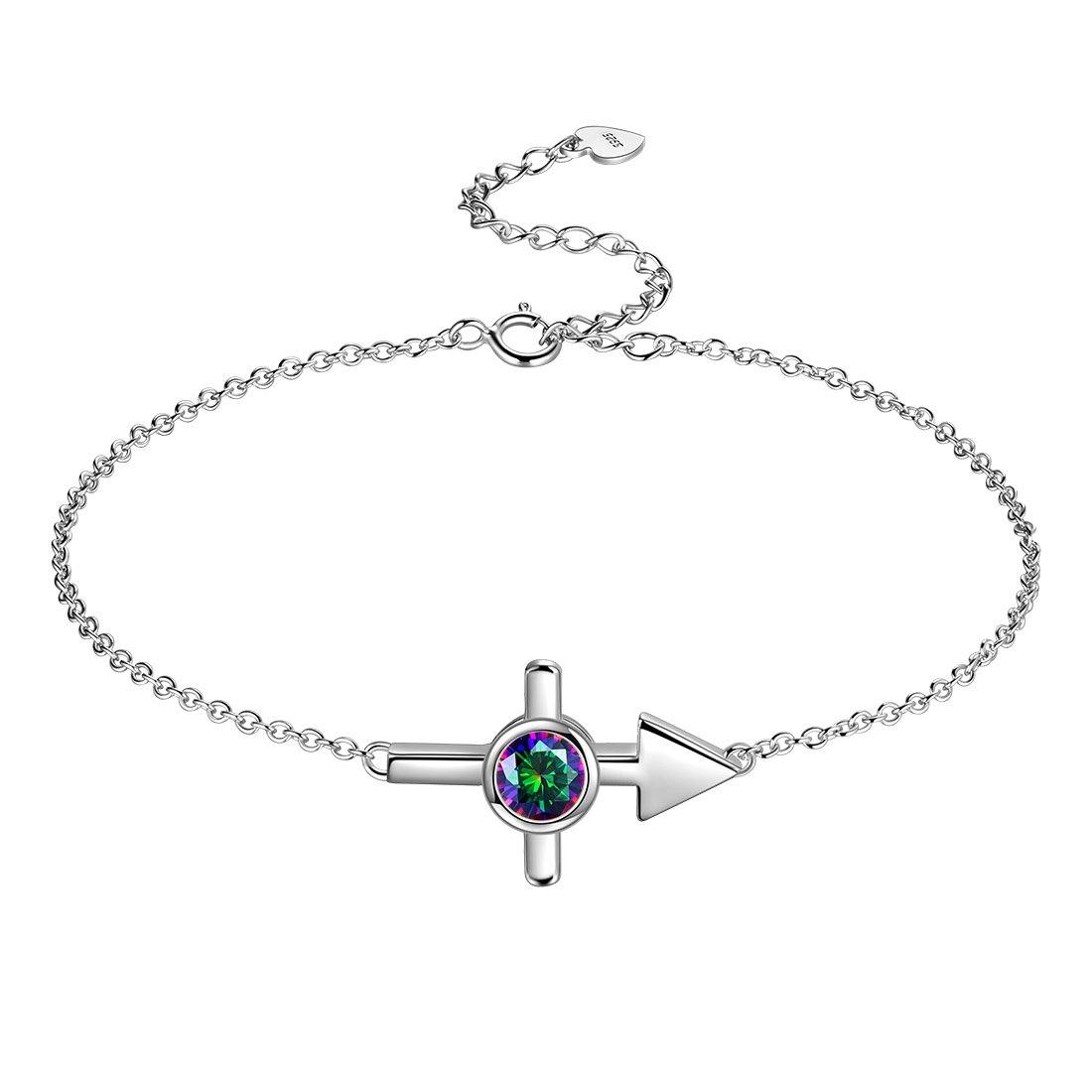 Tokyo Mart Sagittarius Bracelet Women Girls Jewelry Birthday Gift Mystic Topaz Sterling Silver