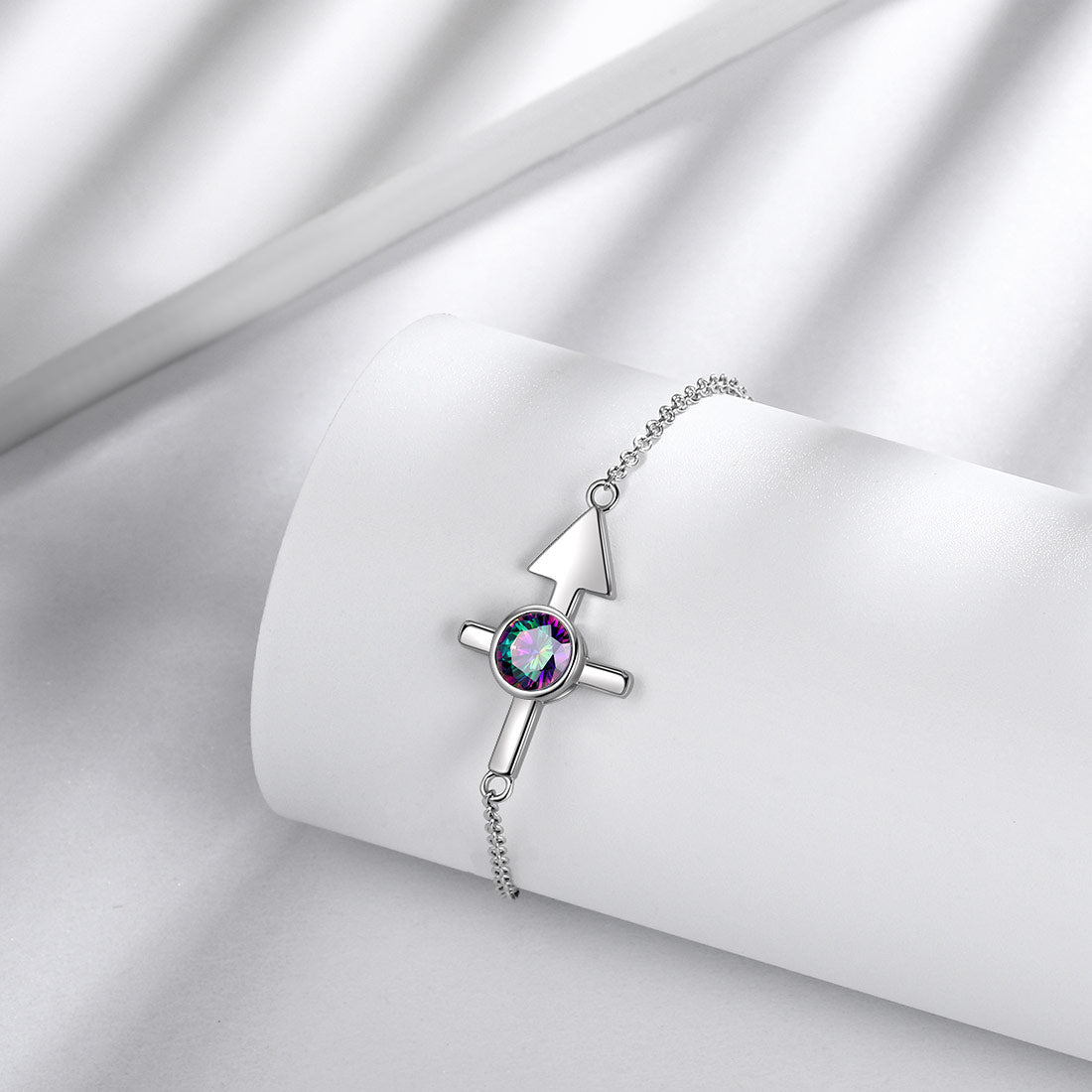 Tokyo Mart Sagittarius Bracelet Women Girls Jewelry Birthday Gift Mystic Topaz Sterling Silver