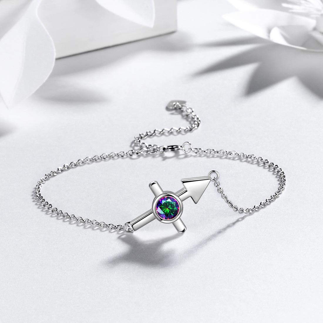 Tokyo Mart Sagittarius Bracelet Women Girls Jewelry Birthday Gift Mystic Topaz Sterling Silver