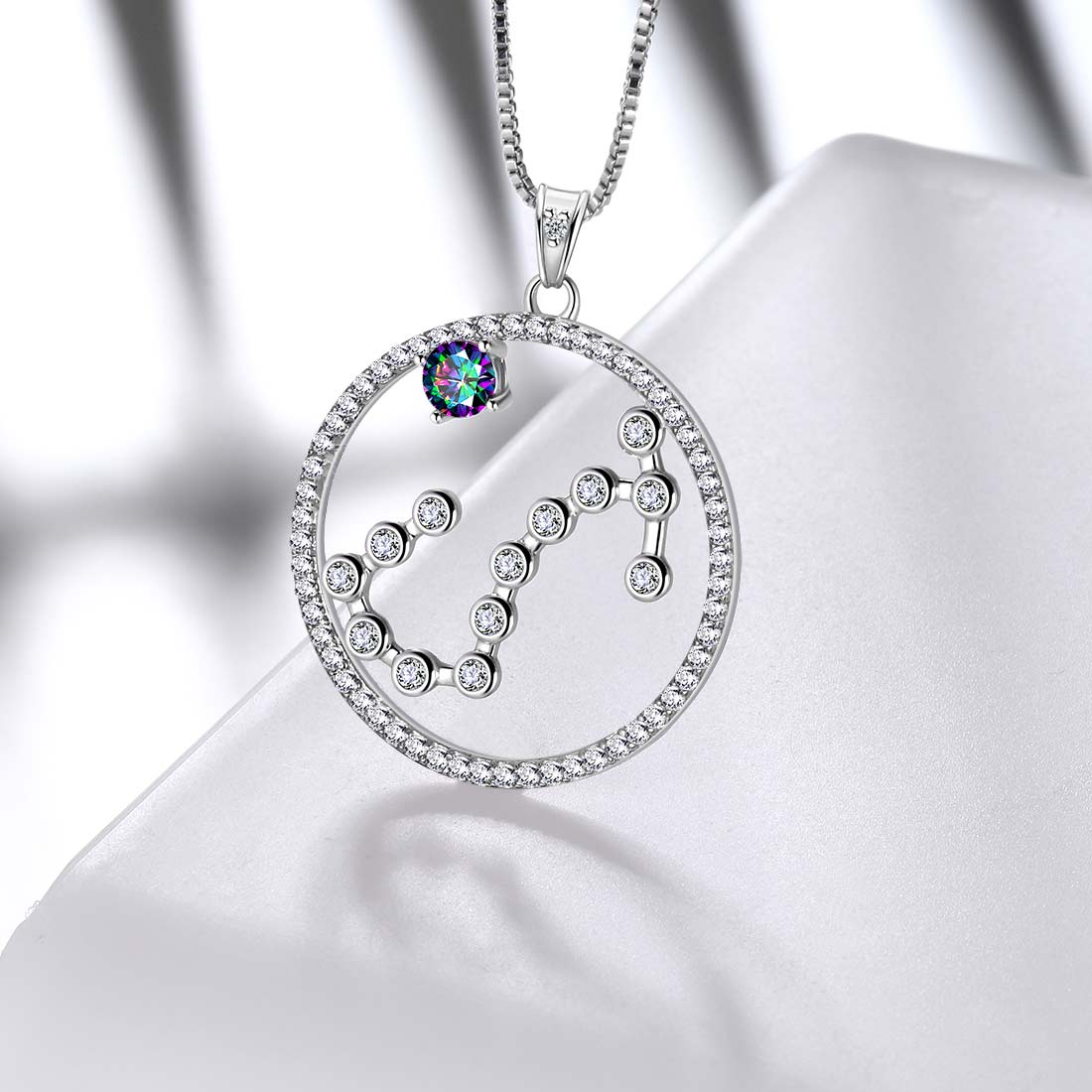 Tokyo Mart Scorpio Zodiac Necklace Pendant Women Girls Jewelry Birthday Gift Mystic Topaz 925 Silver
