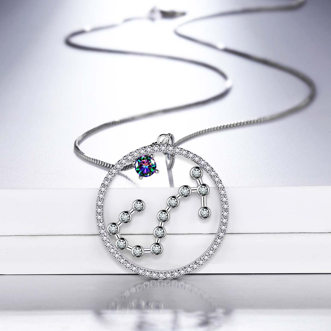 Tokyo Mart Scorpio Zodiac Necklace Pendant Women Girls Jewelry Birthday Gift Mystic Topaz 925 Silver