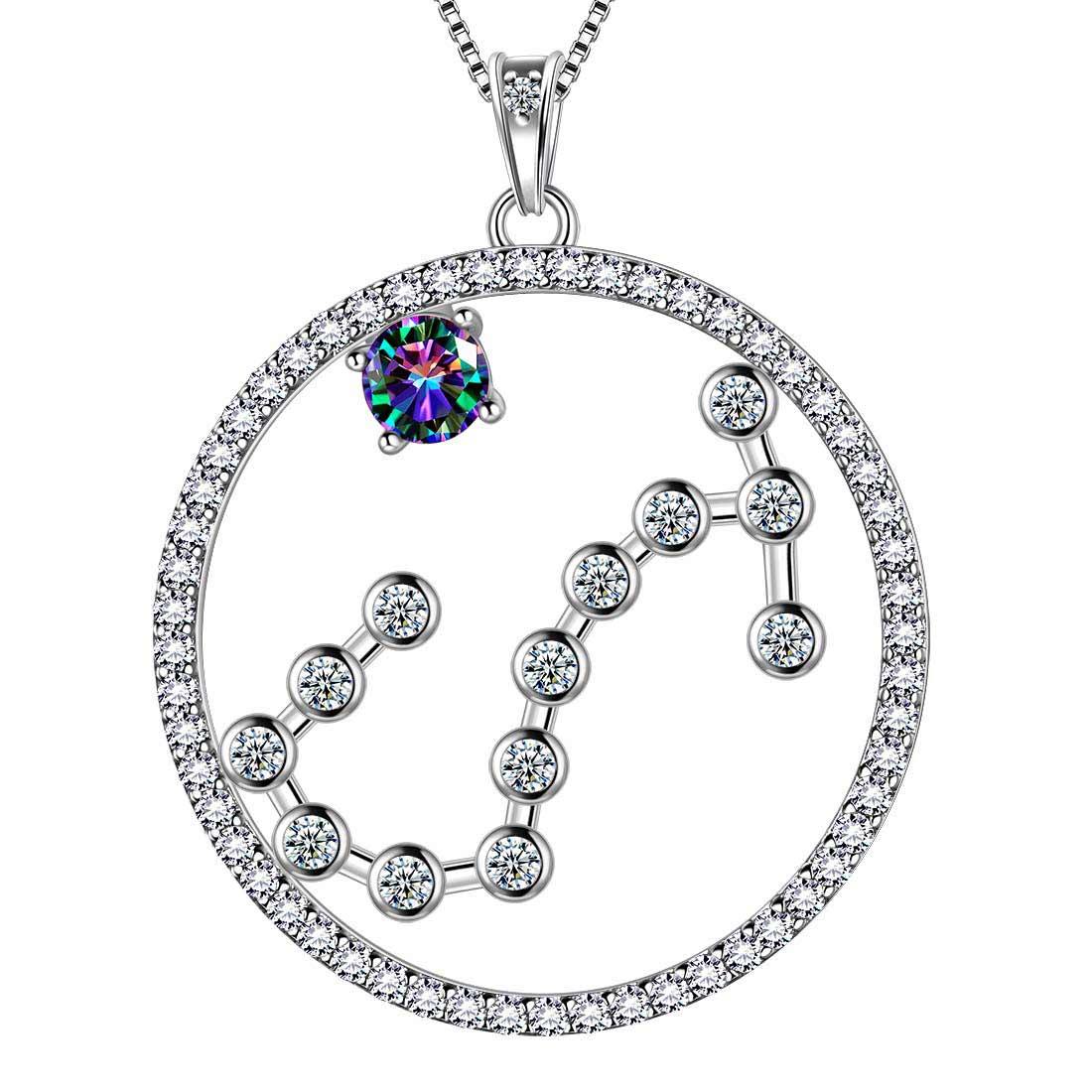 Tokyo Mart Scorpio Zodiac Necklace Pendant Women Girls Jewelry Birthday Gift Mystic Topaz 925 Silver