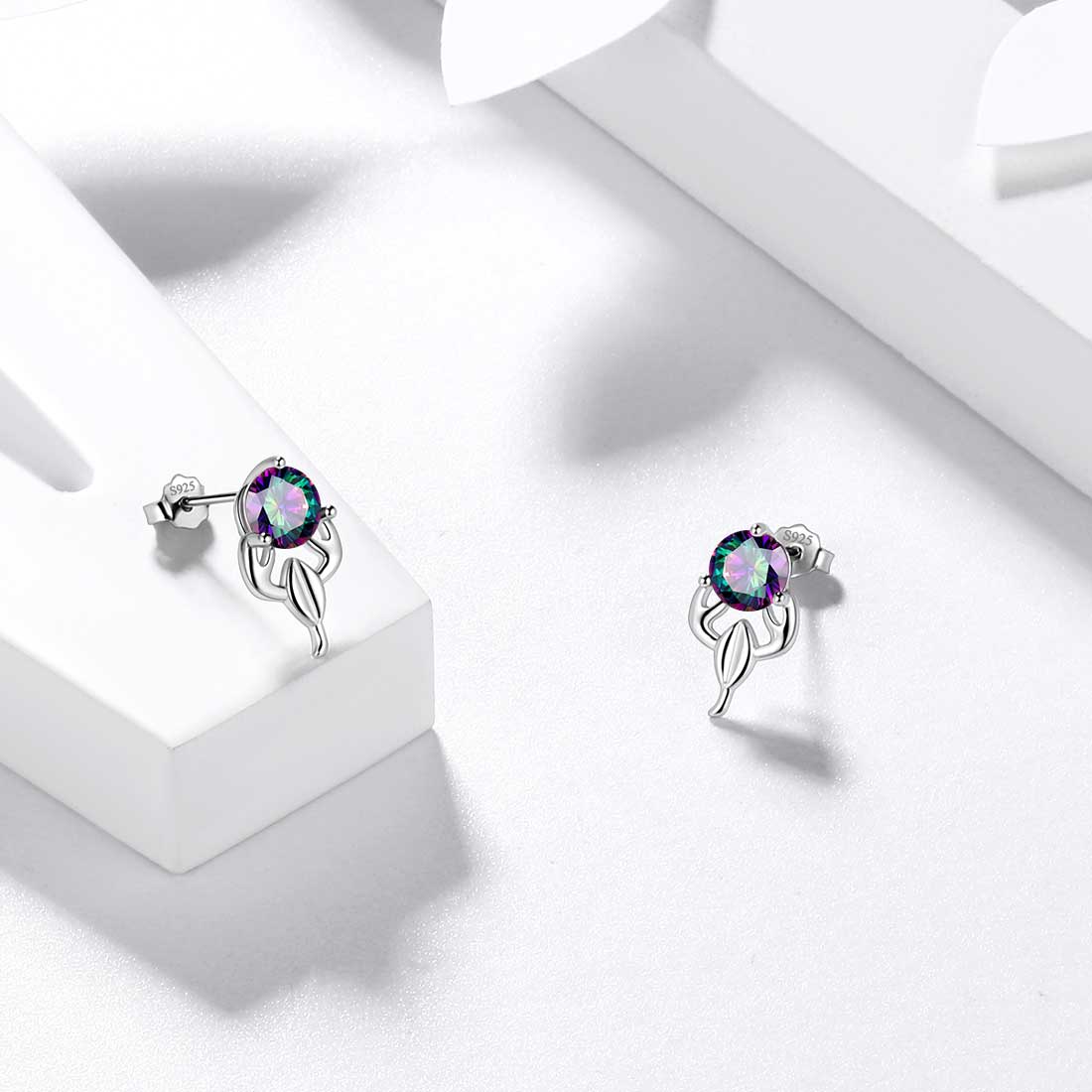 Tokyo Mart Scorpio Stud Earrings Women Girls Constellation Jewelry Mystic Topaz Sterling Silver