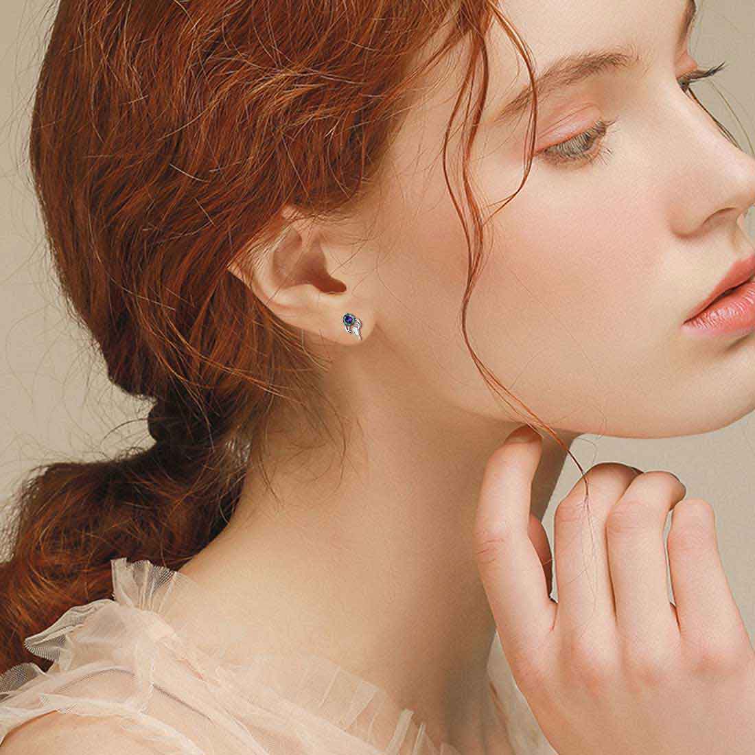 Tokyo Mart Scorpio Stud Earrings Women Girls Constellation Jewelry Mystic Topaz Sterling Silver