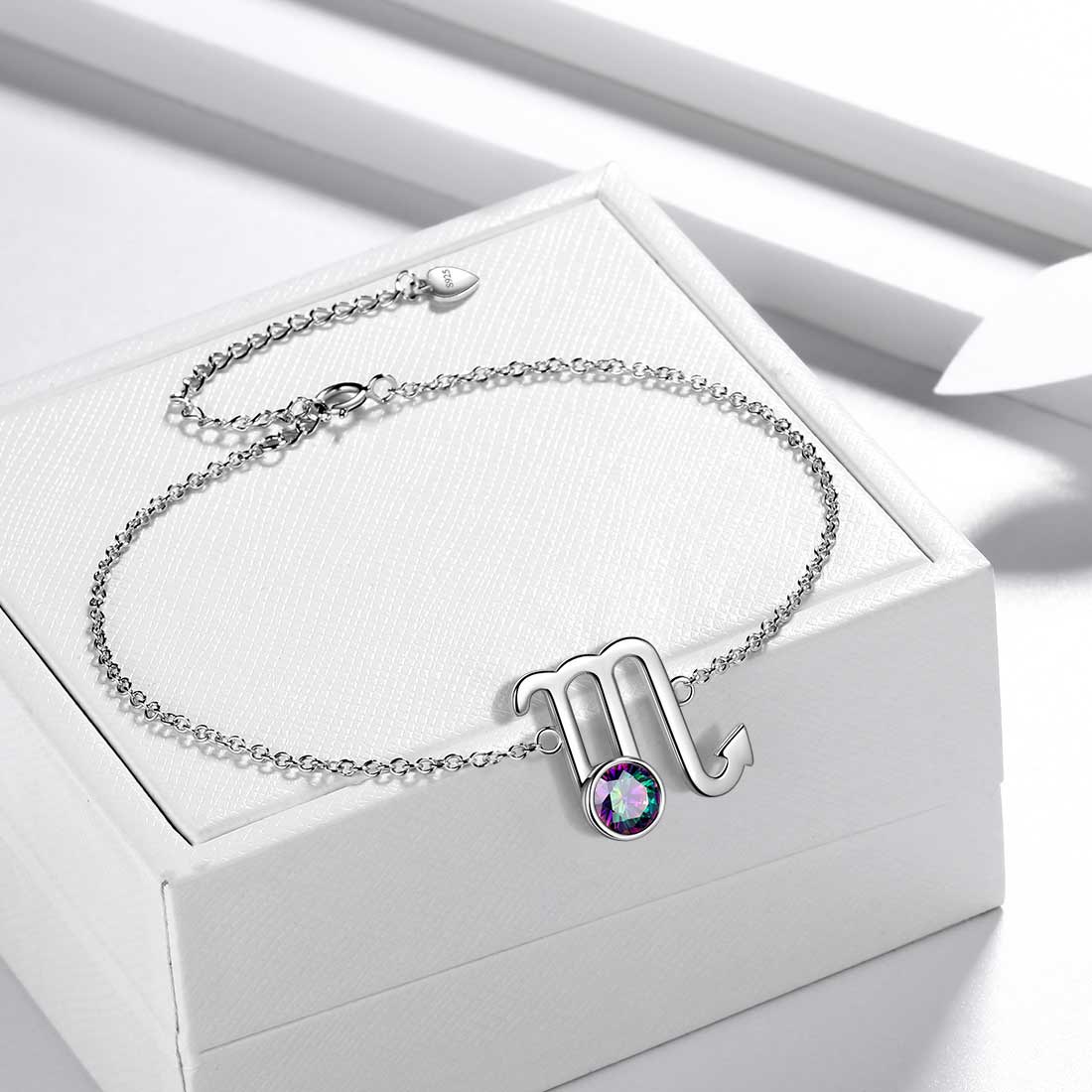 Tokyo Mart Scorpio Bracelet Women Girls Jewelry Birthday Gift Mystic Topaz Sterling Silver