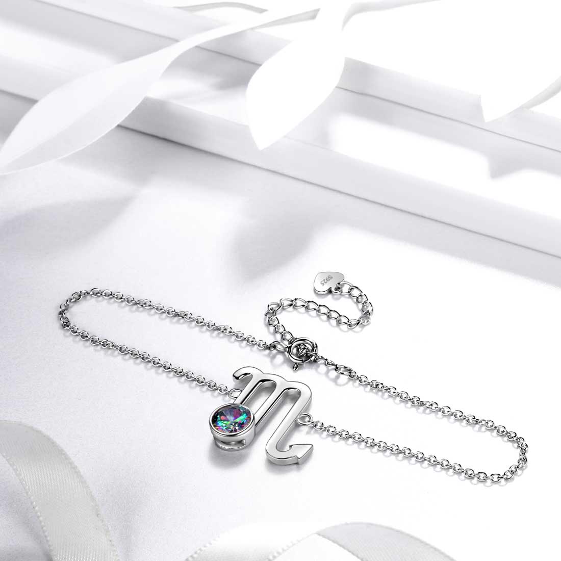 Tokyo Mart Scorpio Bracelet Women Girls Jewelry Birthday Gift Mystic Topaz Sterling Silver