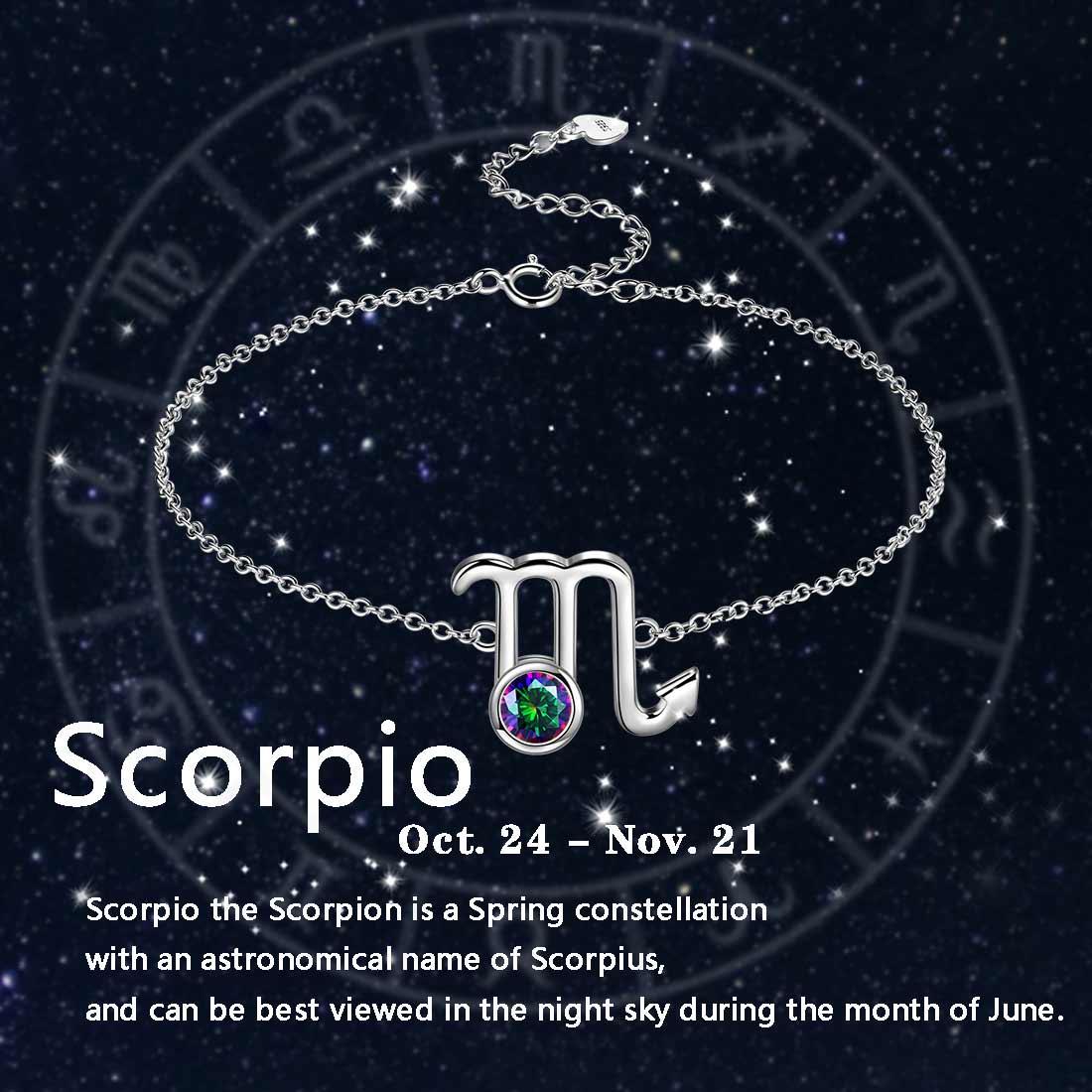 Tokyo Mart Scorpio Bracelet Women Girls Jewelry Birthday Gift Mystic Topaz Sterling Silver
