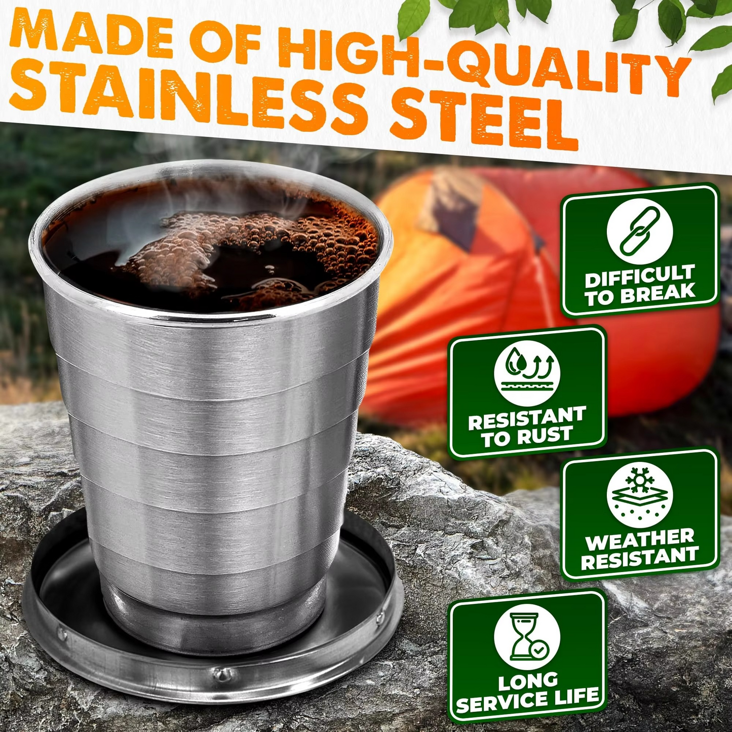 Tokyo Mart Stainless Steel Collapsible Cup