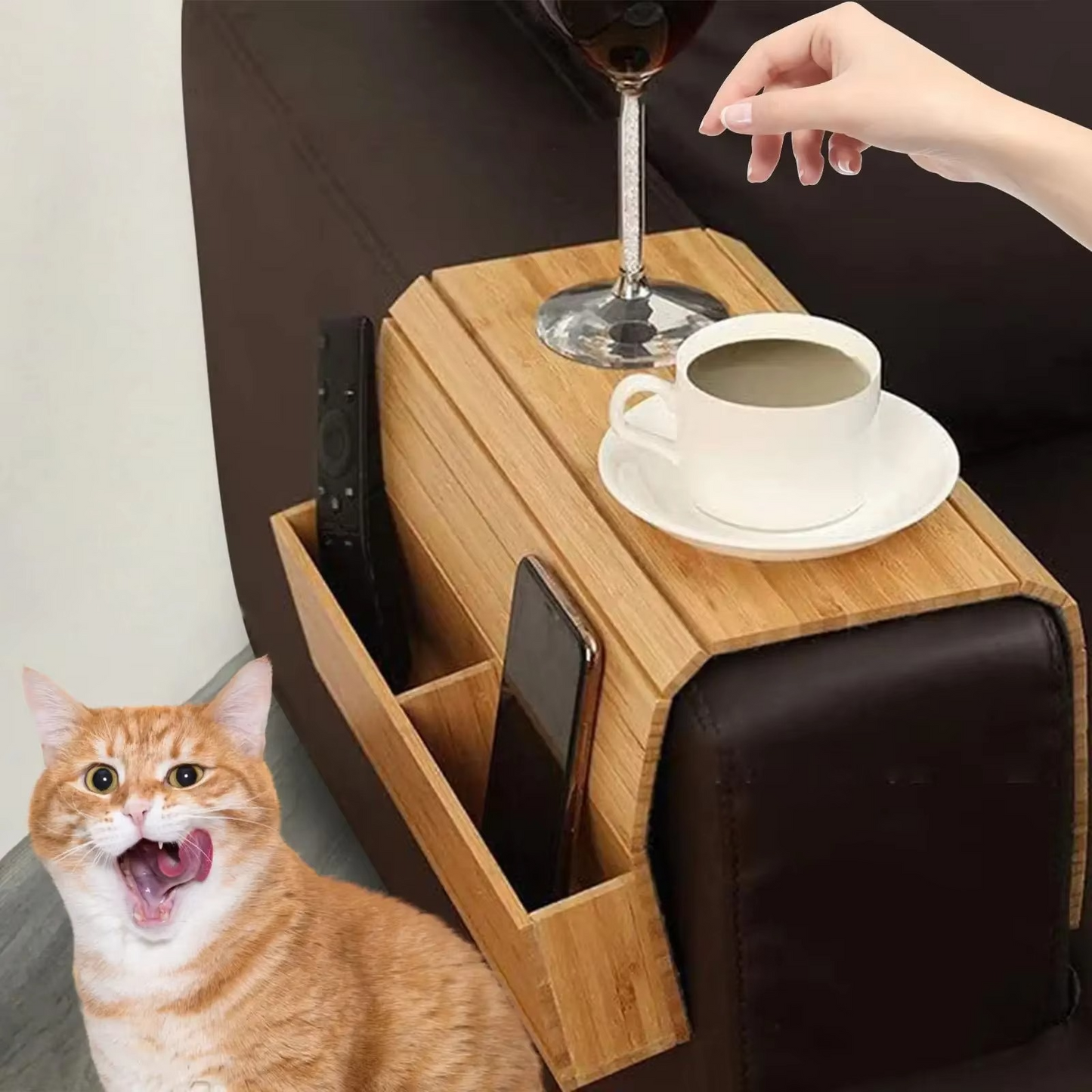 Tokyo Mart Sofa Side Cup Holder Tray
