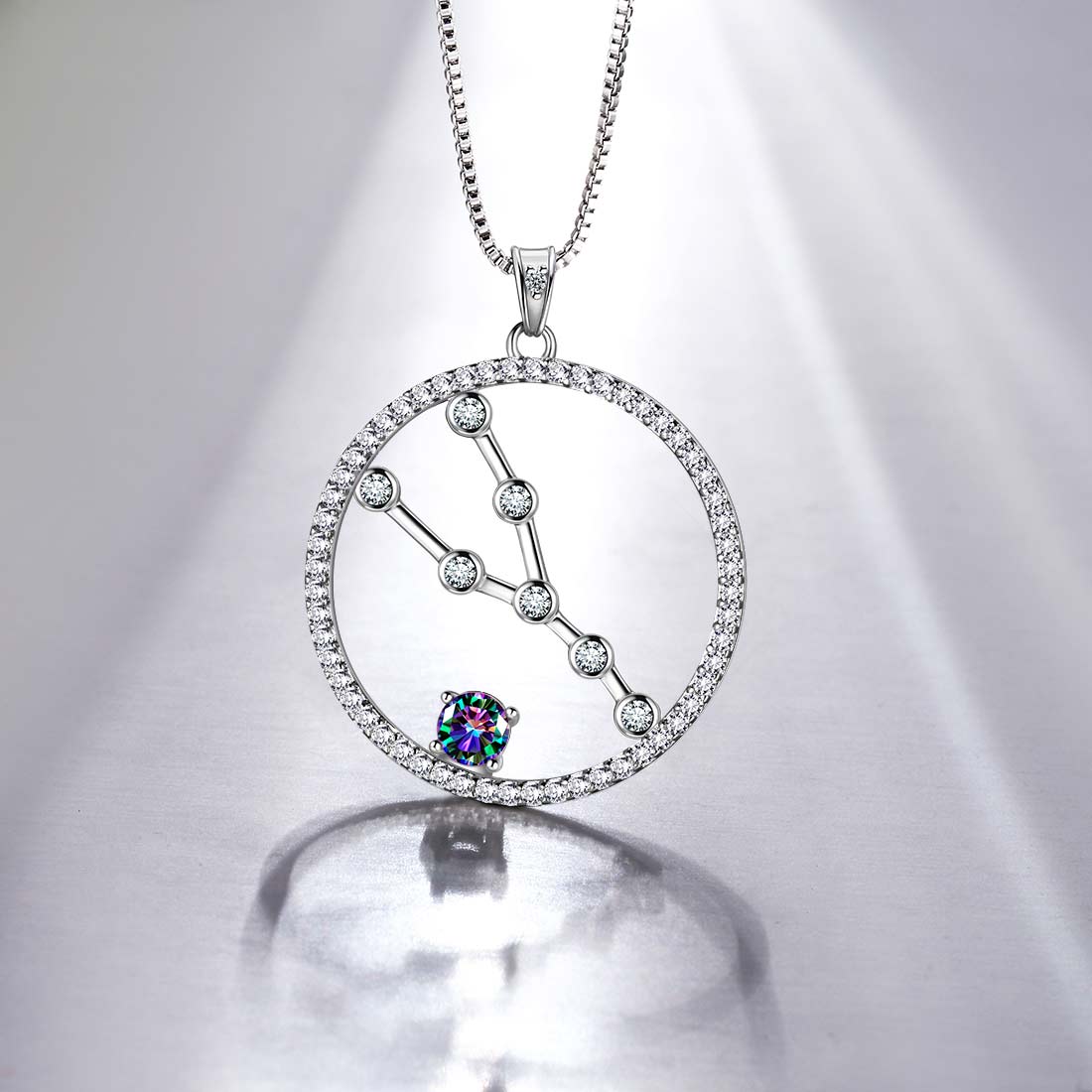 Tokyo Mart Taurus Zodiac Necklace Pendant Women Girls Jewelry Birthday Gift Mystic Topaz 925 Silver