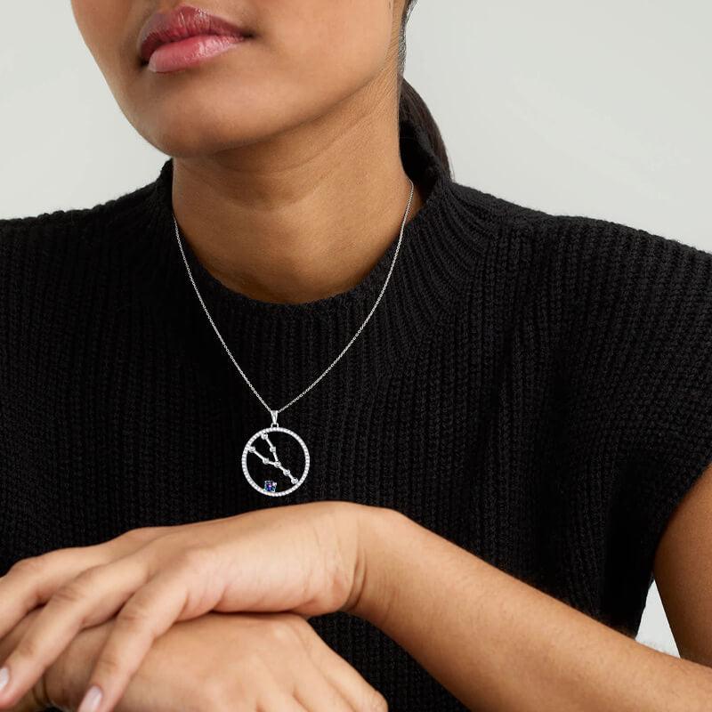 Tokyo Mart Taurus Zodiac Necklace Pendant Women Girls Jewelry Birthday Gift Mystic Topaz 925 Silver