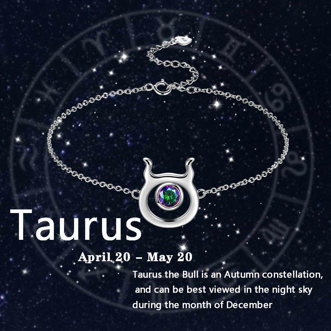 Tokyo Mart Taurus Bracelet Women Girls Jewelry Birthday Gift Mystic Topaz Sterling Silver