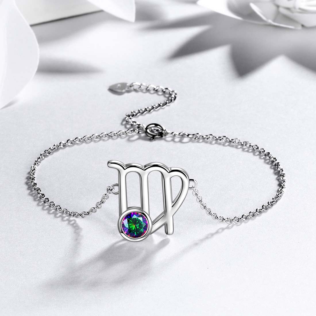 Tokyo Mart Virgo Bracelet Women Girls Jewelry Birthday Gift Mystic Topaz Sterling Silver