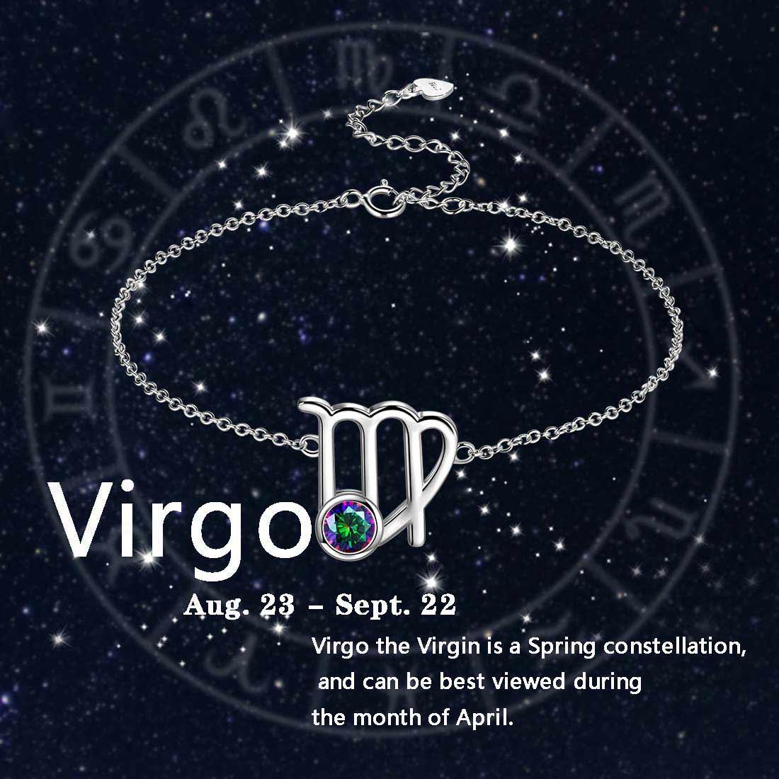 Tokyo Mart Virgo Bracelet Women Girls Jewelry Birthday Gift Mystic Topaz Sterling Silver
