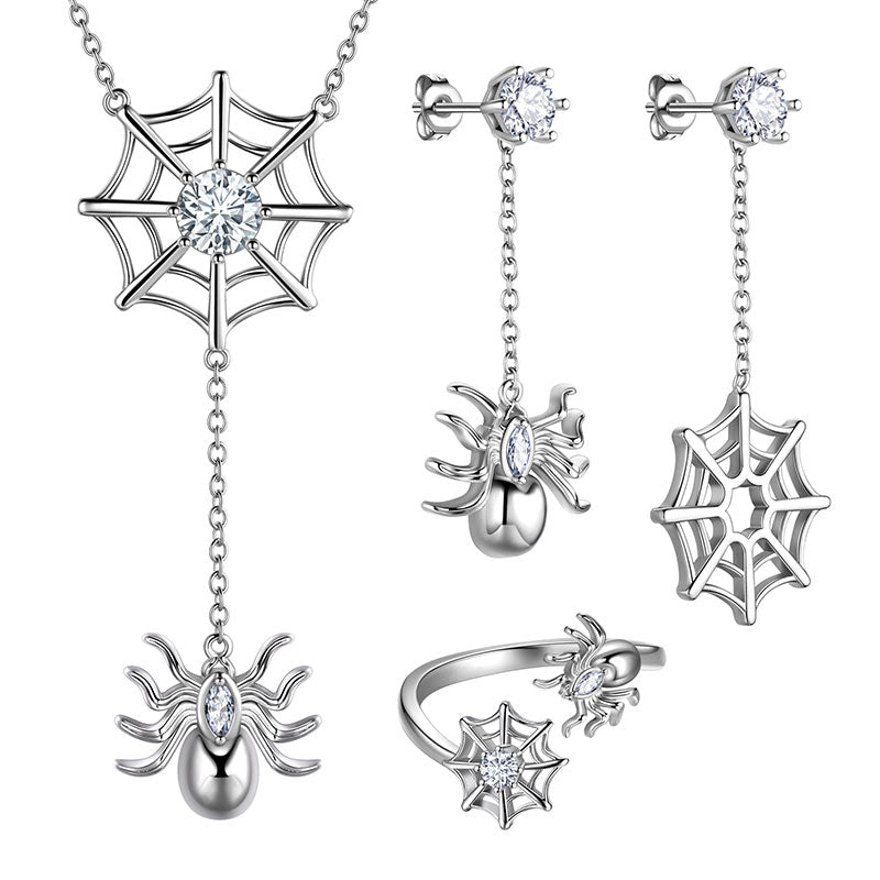 Tokyo Mart Spider Necklace Earrings Ring Women Halloween Jewelry Cosplay Party Gifts
