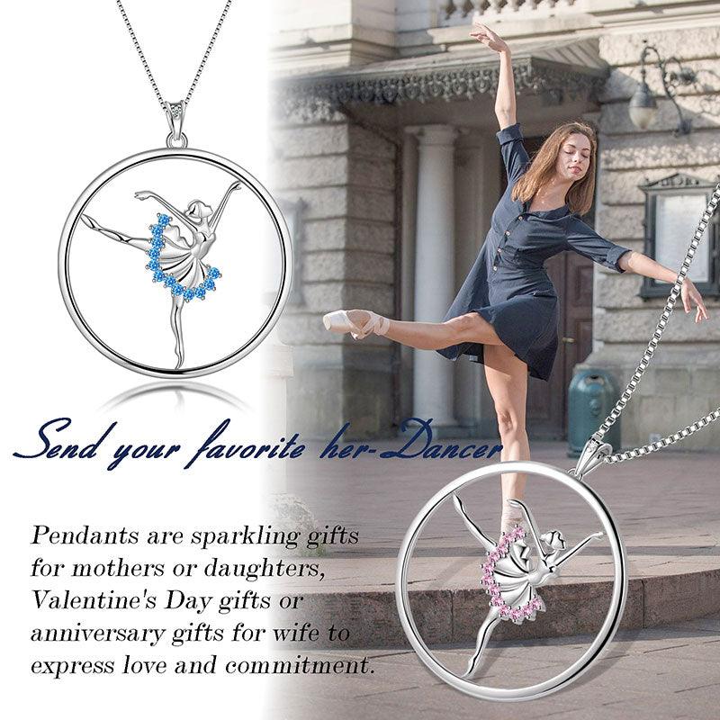 Tokyo Mart Ballerina Ballet Dancer Pendant Necklace Jewelry Women Girls Birthday Gift 925 Sterling Silver