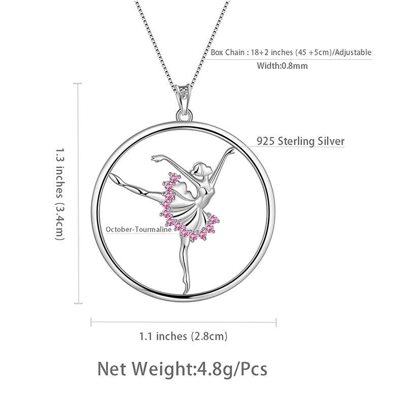 Tokyo Mart Ballerina Ballet Dancer Pendant Necklace Jewelry Women Girls Birthday Gift 925 Sterling Silver