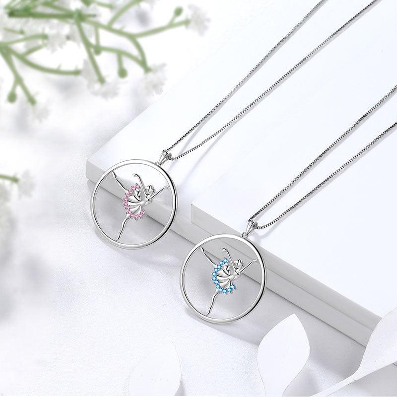 Tokyo Mart Ballerina Ballet Dancer Pendant Necklace Jewelry Women Girls Birthday Gift 925 Sterling Silver
