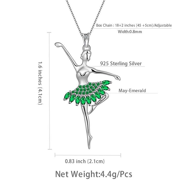 Tokyo Mart Ballerina Tiny Dancer Pendant Necklace Jewelry Women Girls Birthday Gift 925 Sterling Silver