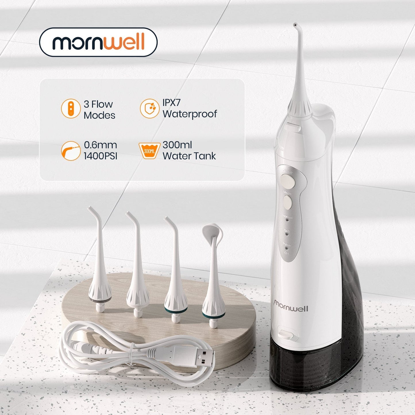Munddusche Wasser Flosser Tragbarer Dental Wasserstrahl 300ML
