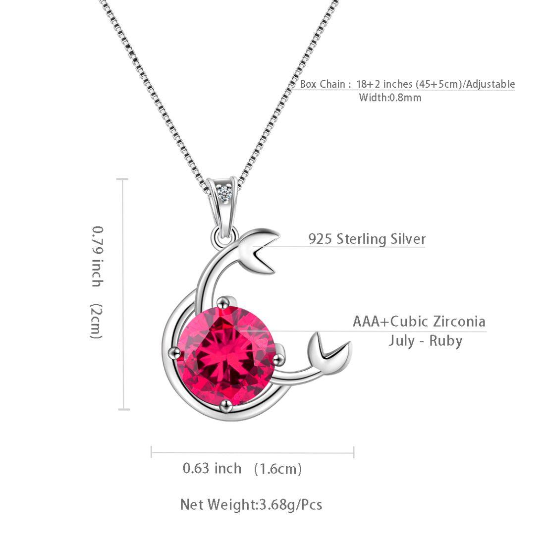 Tokyo Mart Zodiac Cancer Necklace July Birthstone Pendant Women Girls Jewelry Birthday Gift Women Girls Jewelry Birthday Gift