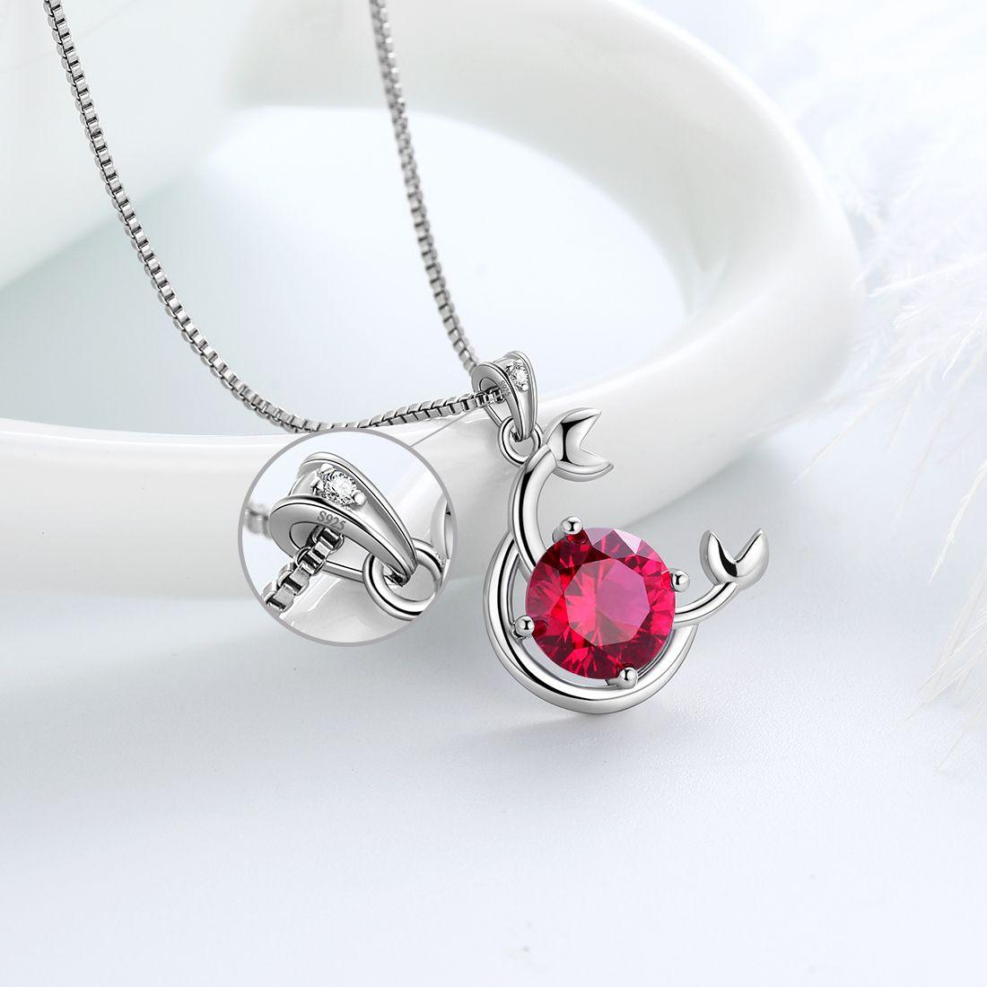 Tokyo Mart Zodiac Cancer Necklace July Birthstone Pendant Women Girls Jewelry Birthday Gift Women Girls Jewelry Birthday Gift
