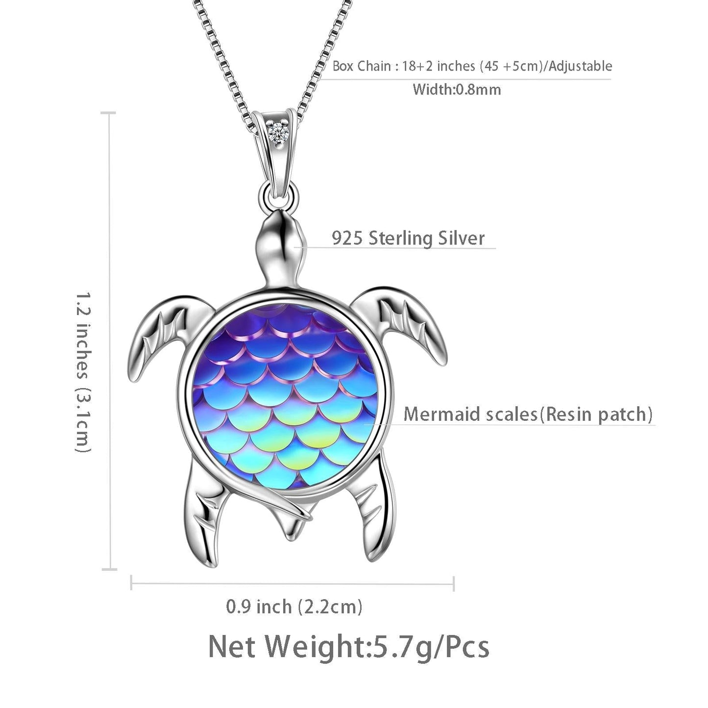 Tokyo Mart Turtle Pendant Charm Necklace Gradient Blue Women Girls Jewelry Birthday Gift