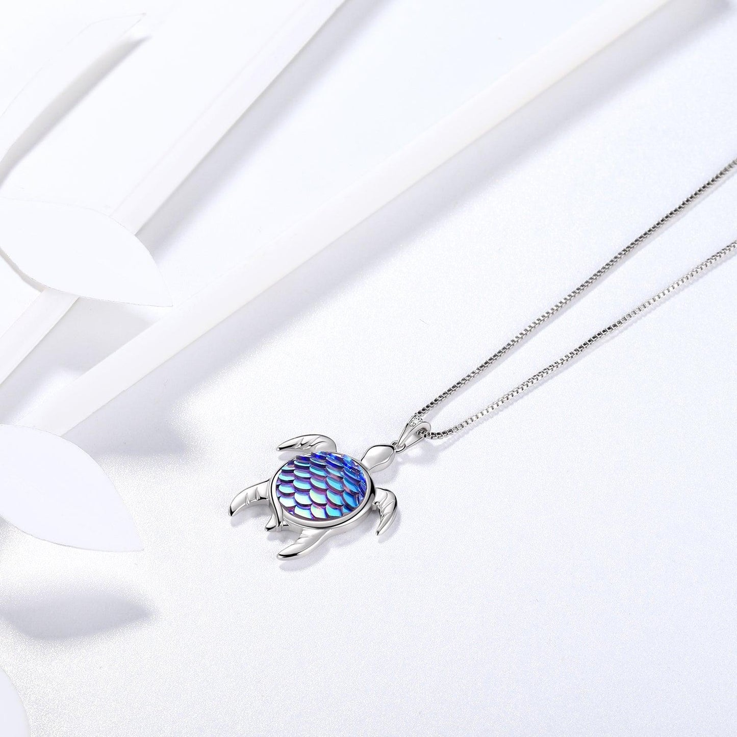 Tokyo Mart Turtle Pendant Charm Necklace Gradient Blue Women Girls Jewelry Birthday Gift