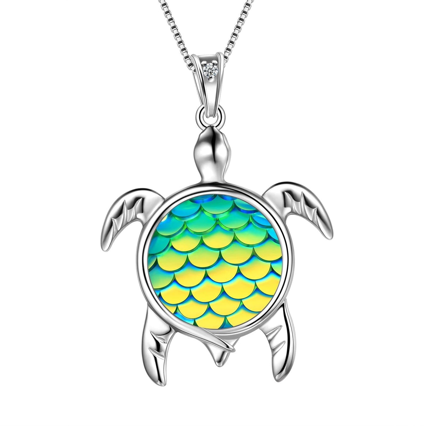 Tokyo Mart Turtle Pendant Charm Necklace Gradient Green Women Girls Jewelry Birthday Gift