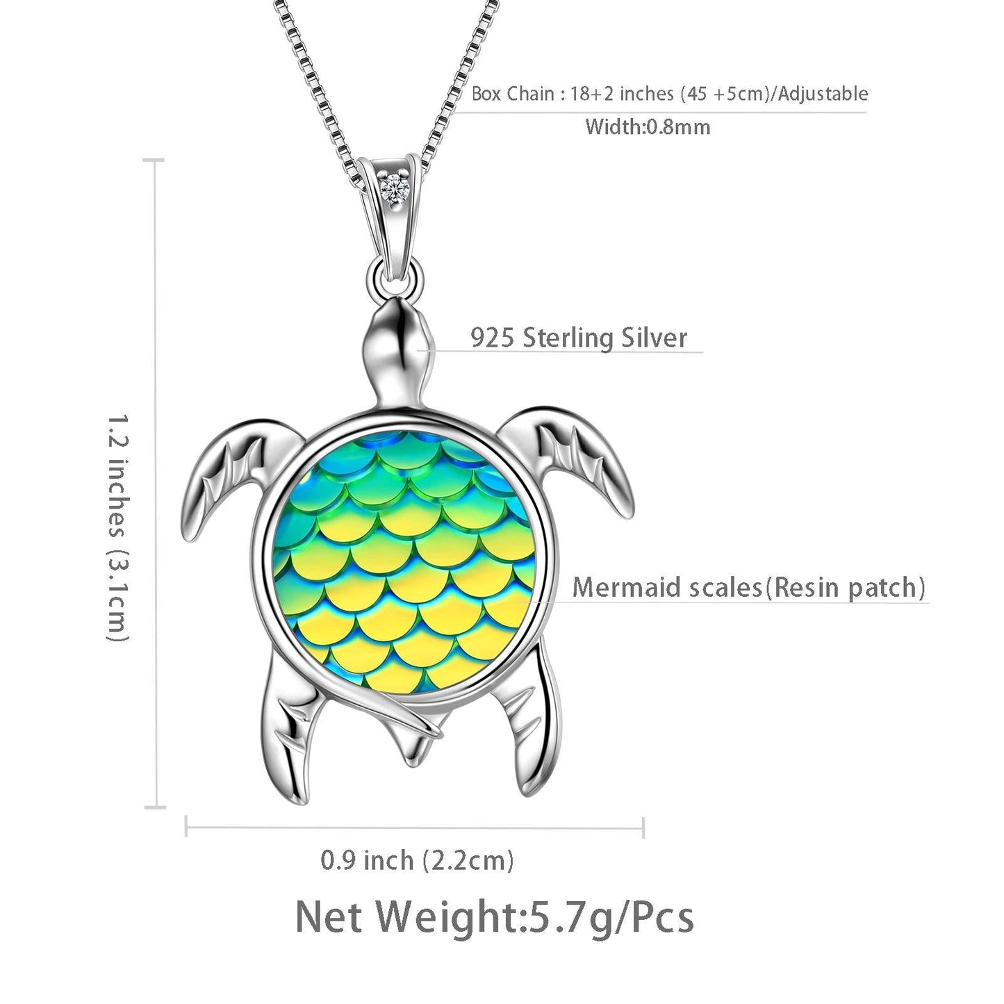 Tokyo Mart Turtle Pendant Charm Necklace Gradient Green Women Girls Jewelry Birthday Gift