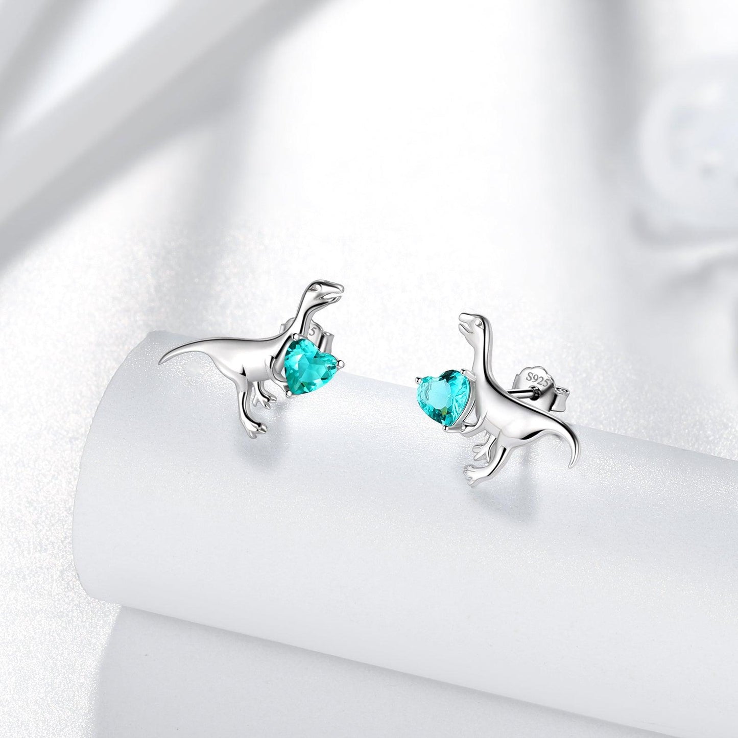 Tokyo Mart Velociraptor Dinosaur Charm Earrings Stud Sterling Silver Women Girls Jewelry Gift