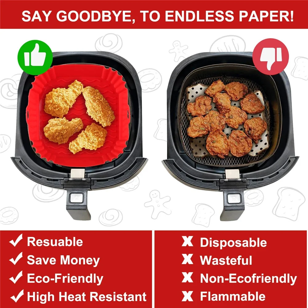 Tokyo Mart SILICONE AIR FRYER LINERS