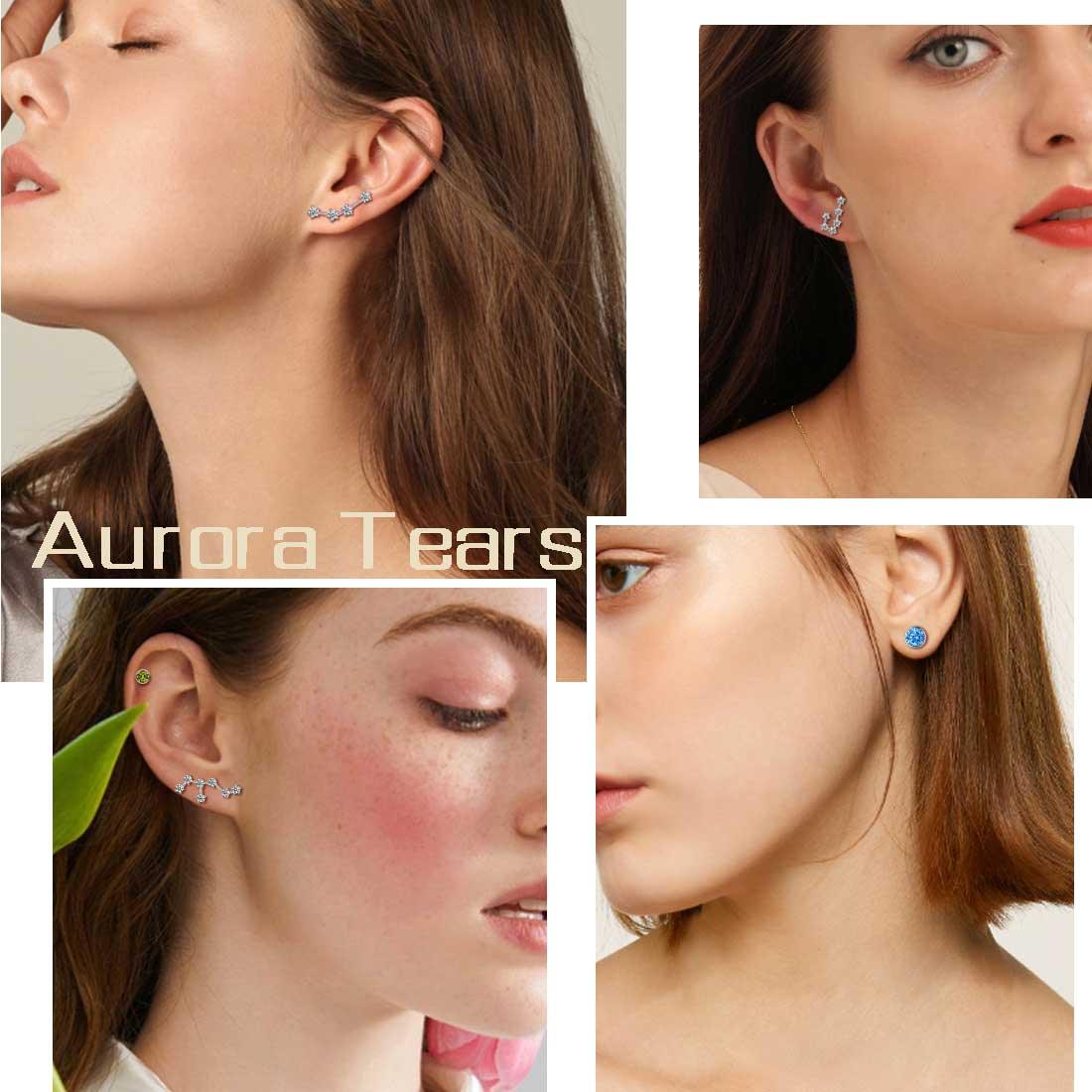 Tokyo Mart Virgo Earrings September Birthstone Zodiac Studs Women Girls Jewelry Birthday Gift