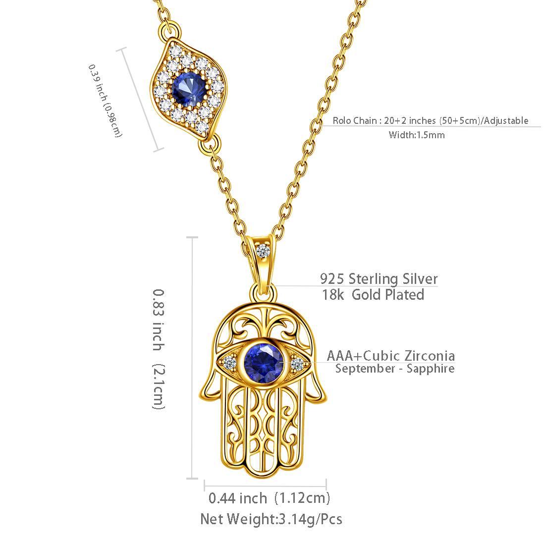 Tokyo Mart Women Hamsa Hand of Fatima Necklace Evil Eye Pendant Girls Jewelry Gift