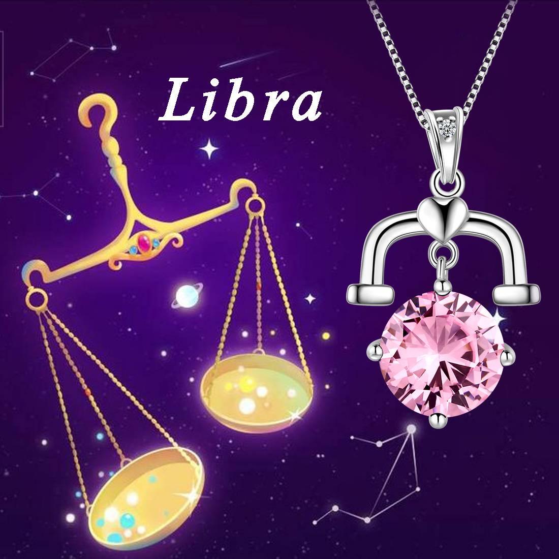 Tokyo Mart Zodiac Libra Necklace October Birthstone Pendant Women Girls Jewelry Birthday Gift Women Girls Jewelry Birthday Gift