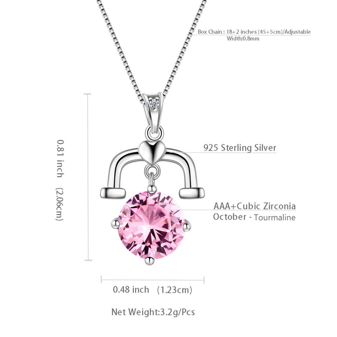 Tokyo Mart Zodiac Libra Necklace October Birthstone Pendant Women Girls Jewelry Birthday Gift Women Girls Jewelry Birthday Gift