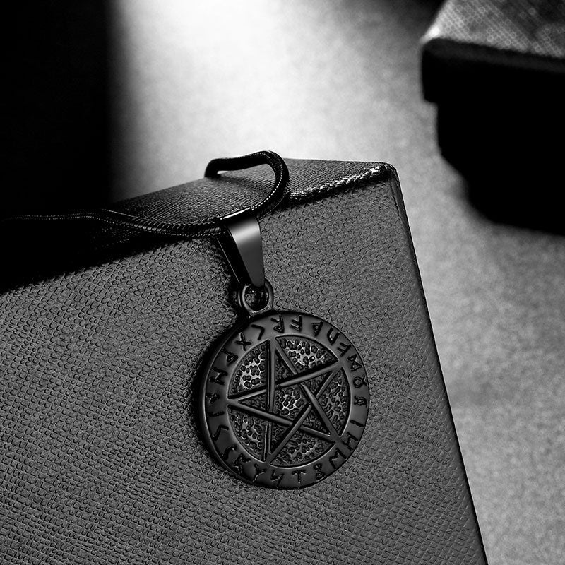 Tokyo Mart Wiccan Men's Pentagram Necklace Brisingamen Pendant Jewelry Stainless Steel