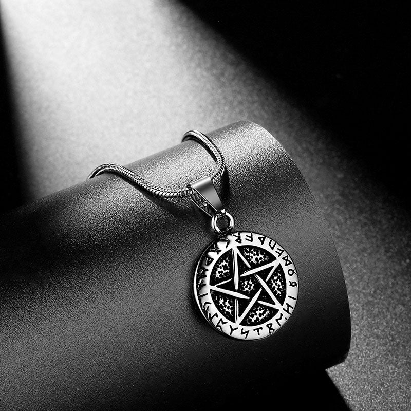 Tokyo Mart Wiccan Men's Pentagram Necklace Brisingamen Pendant Jewelry Stainless Steel