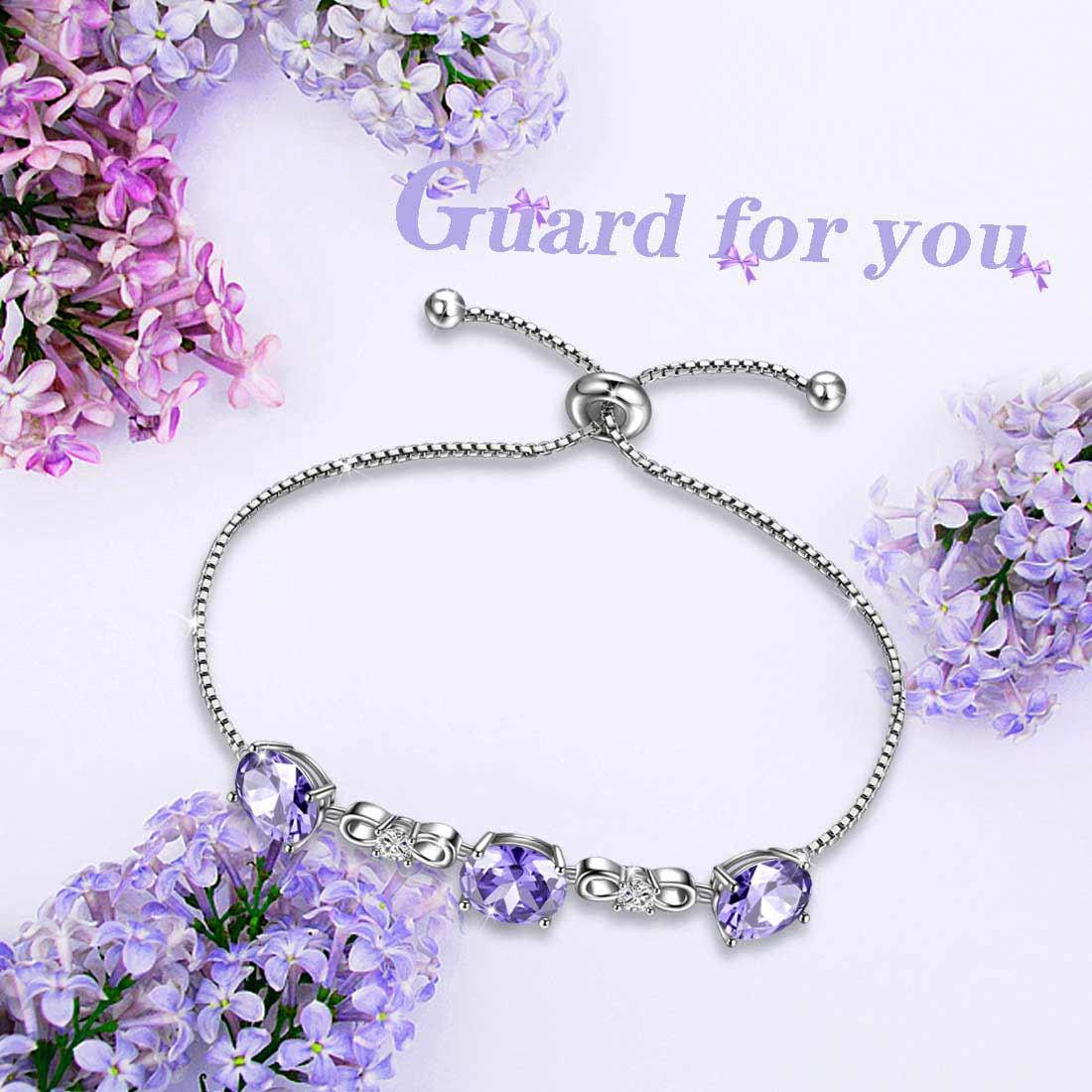 Tokyo Mart Round Birthstone June Alexandrite Bracelet Women Girls Jewelry Birthday Gift Sterling Silver